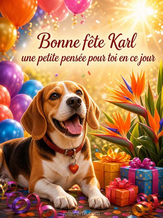 Carte bonne fête Karl