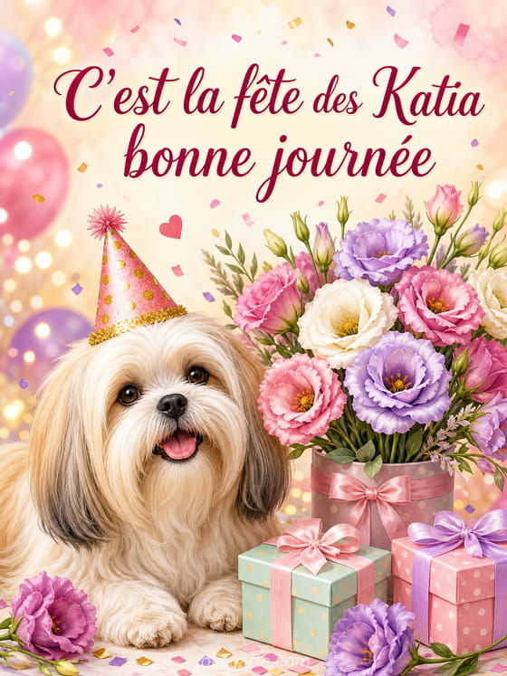 Carte bonne fĂȘte Katia