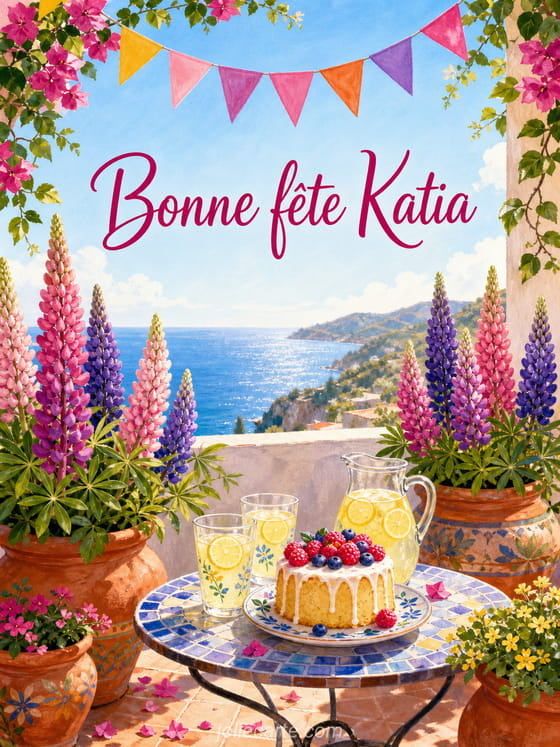 Carte bonne fĂȘte Katia