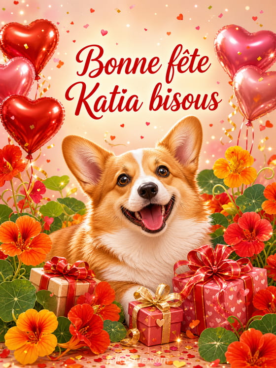 Carte bonne fĂȘte Katia