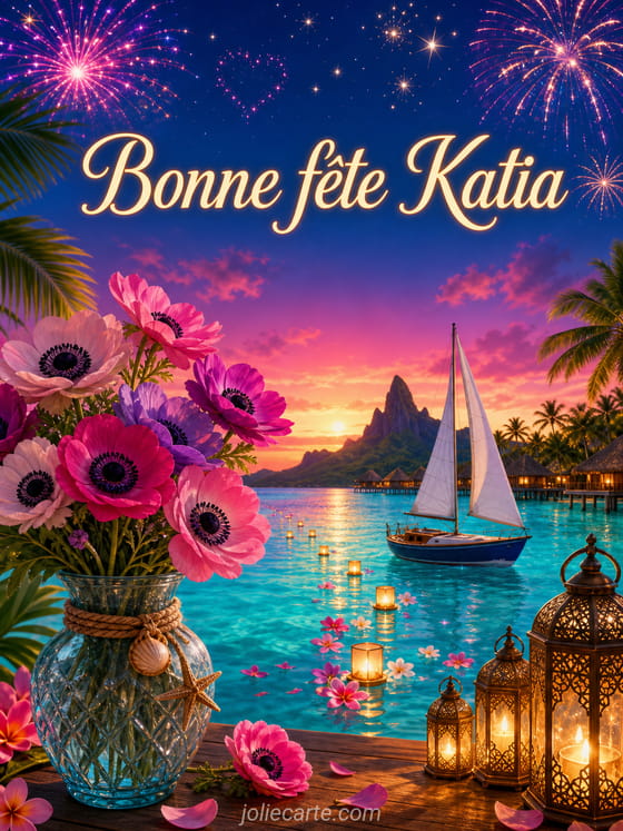Carte bonne fĂȘte Katia