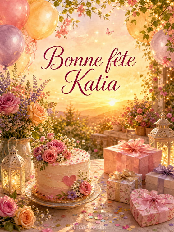 Carte bonne fĂȘte Katia