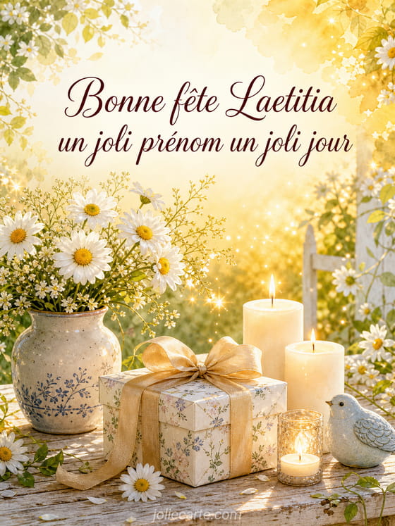 Carte bonne fête Laetitia