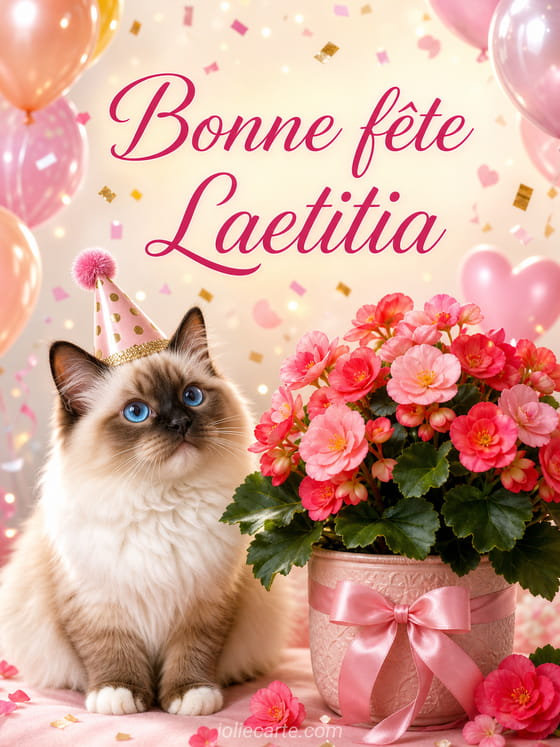 Carte bonne fête Laetitia