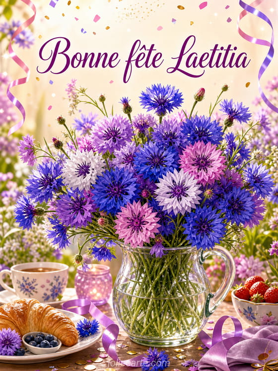 Carte bonne fête Laetitia