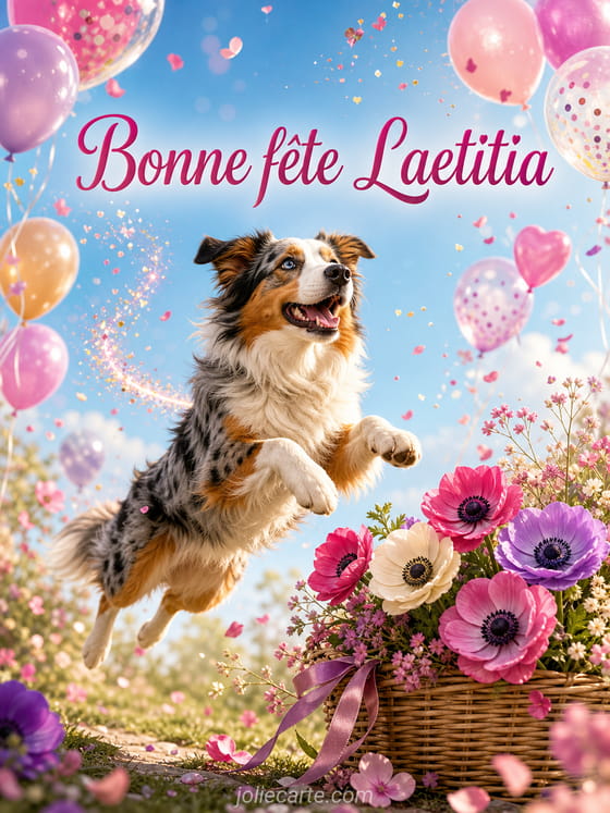 Carte bonne fête Laetitia