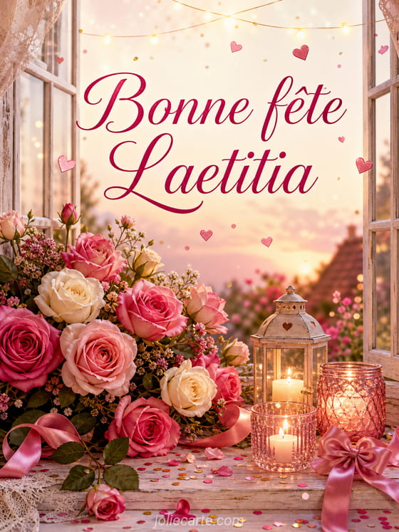 Carte bonne fête Laetitia