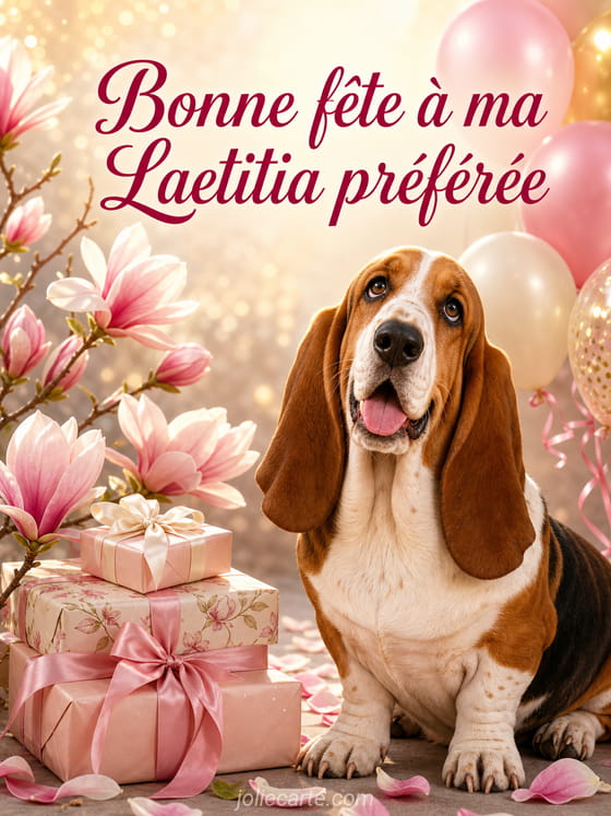 Carte bonne fête Laetitia