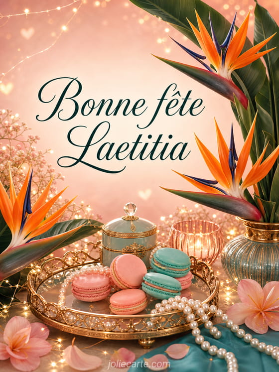 Carte bonne fête Laetitia