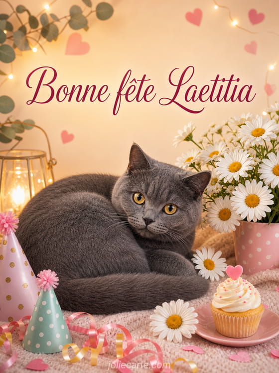 Carte bonne fête Laetitia