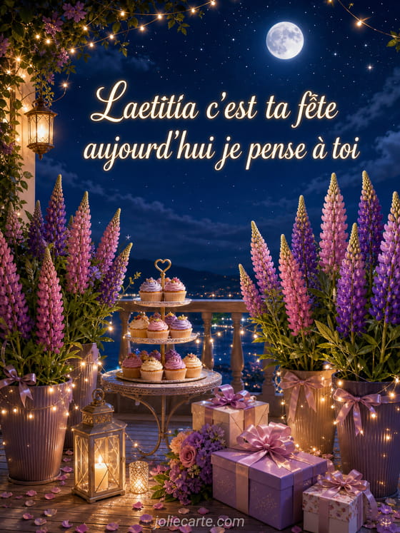 Carte bonne fête Laetitia
