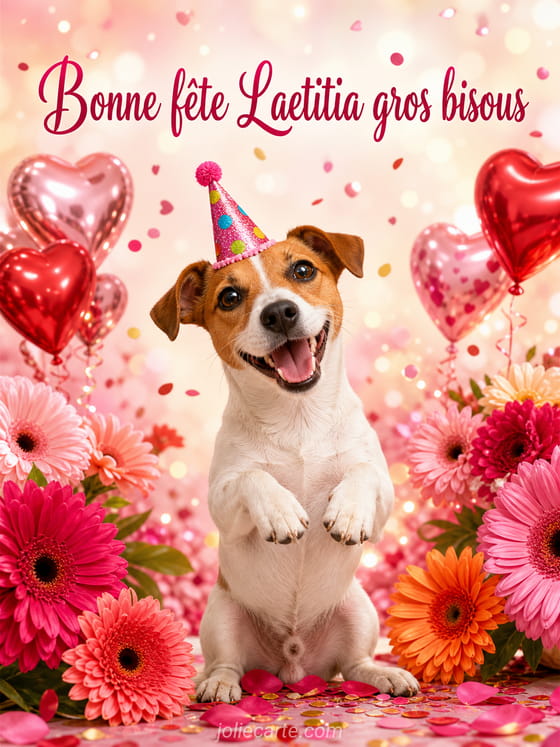 Carte bonne fête Laetitia