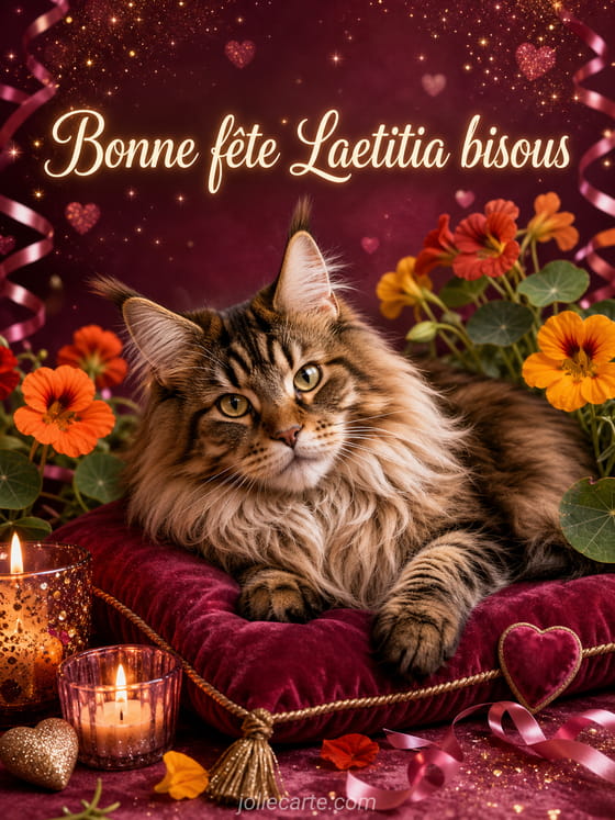 Carte bonne fête Laetitia