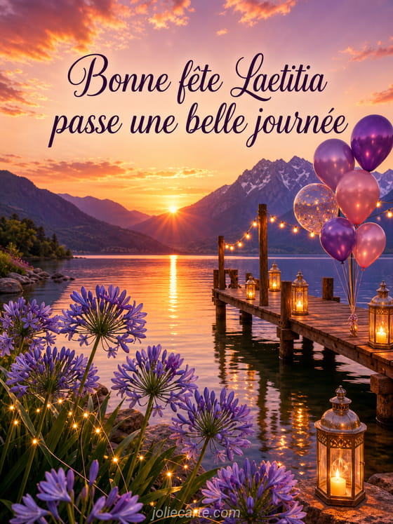 Carte bonne fête Laetitia