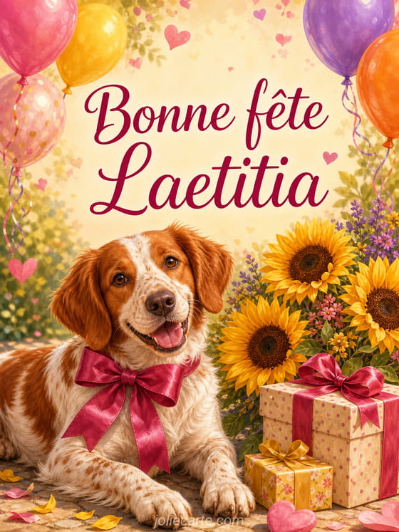 Carte bonne fête Laetitia