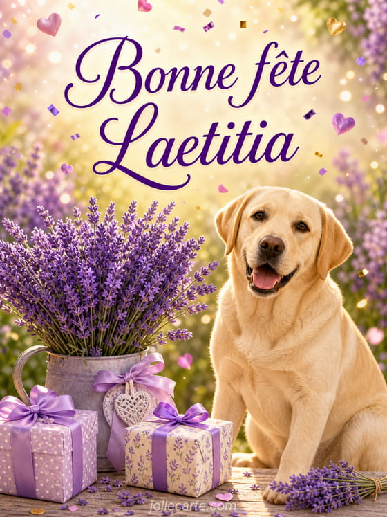 Carte bonne fête Laetitia