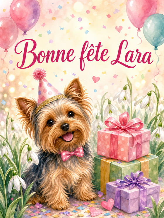Carte bonne fĂȘte Lara