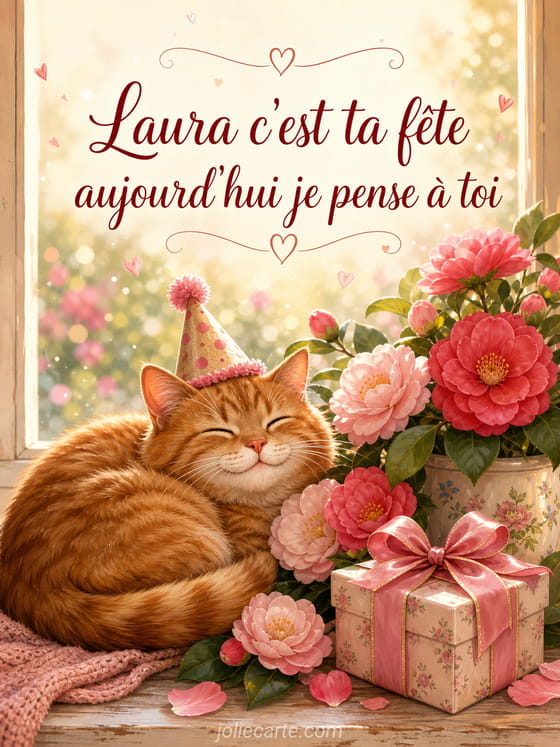 Carte bonne fête Laura