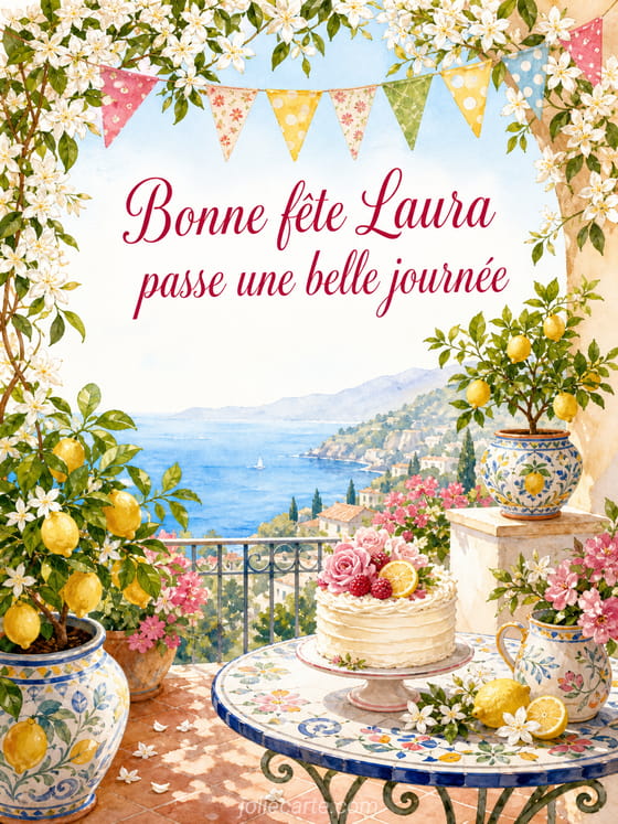 Carte bonne fête Laura