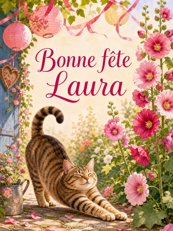 Carte bonne fête Laura
