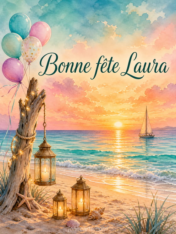 Carte bonne fête Laura