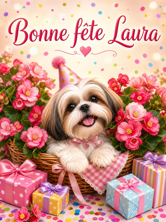 Carte bonne fête Laura