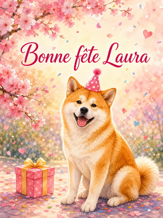 Carte bonne fête Laura