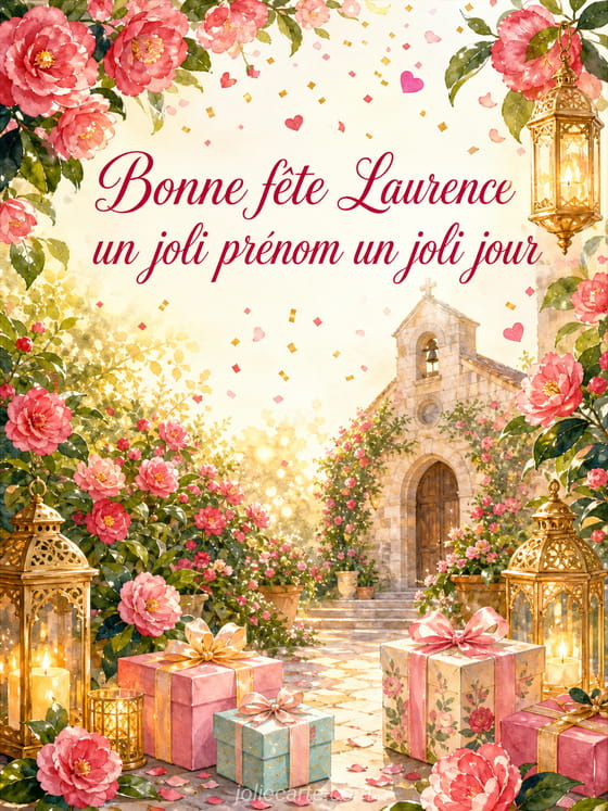 Carte bonne fête Laurence
