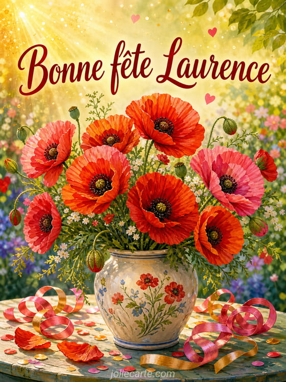 Carte bonne fête Laurence
