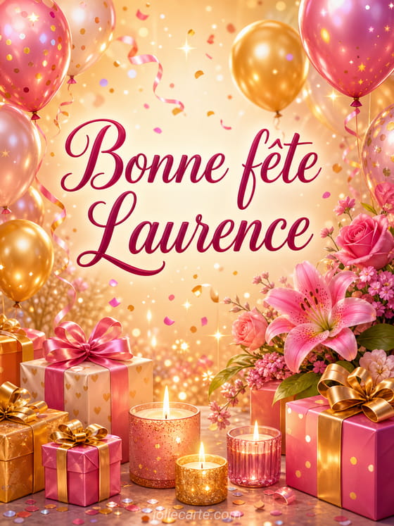 Carte bonne fête Laurence