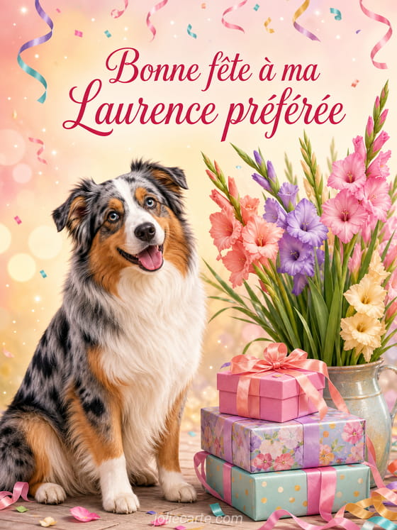 Carte bonne fête Laurence