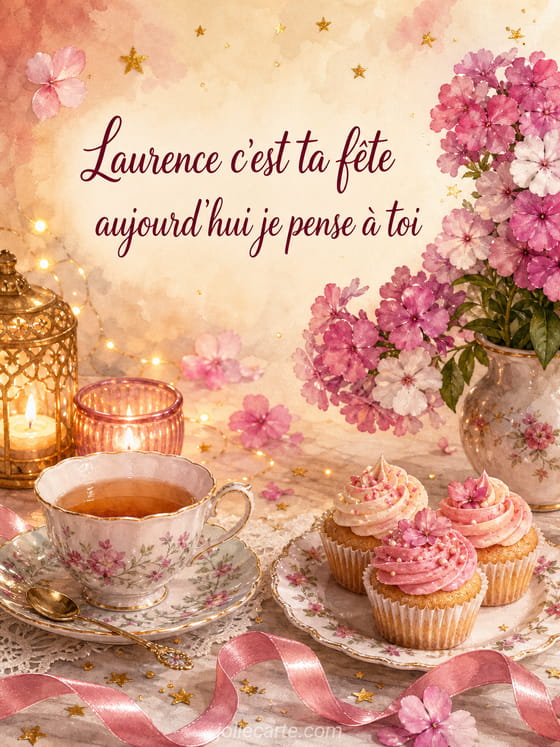 Carte bonne fête Laurence