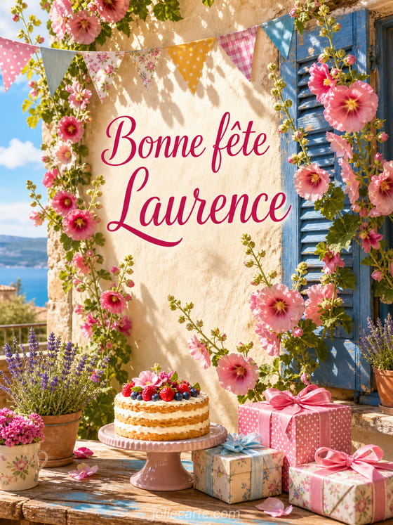 Carte bonne fête Laurence