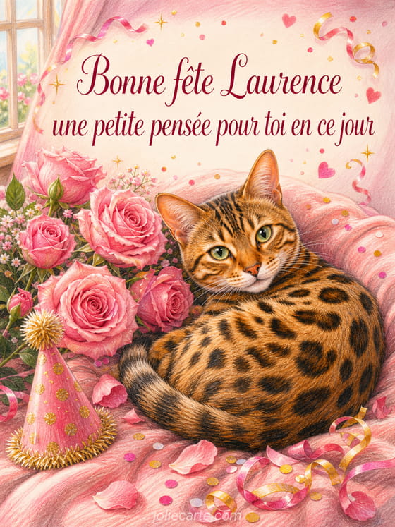 Carte bonne fête Laurence