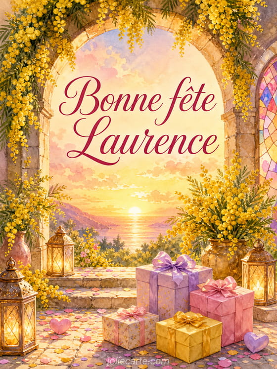 Carte bonne fête Laurence