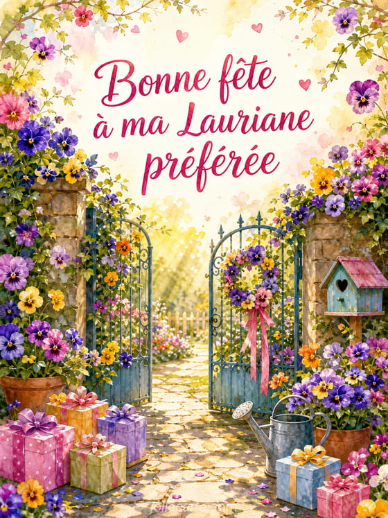 Carte bonne fĂȘte Lauriane