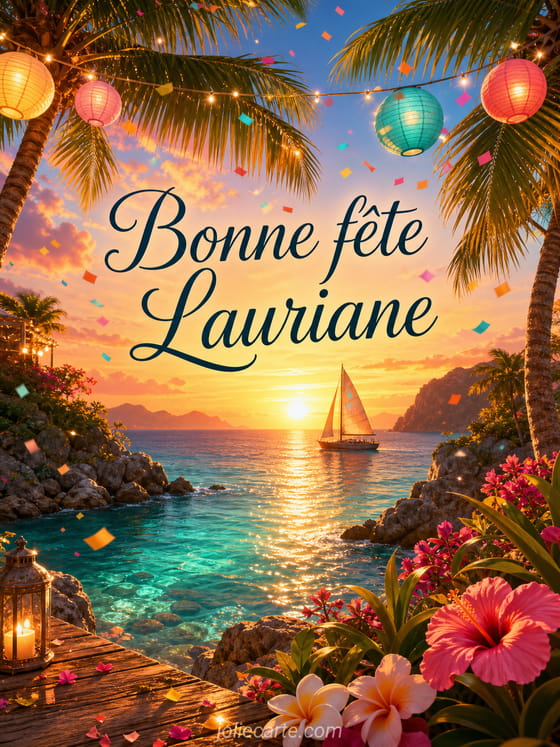 Carte bonne fĂȘte Lauriane