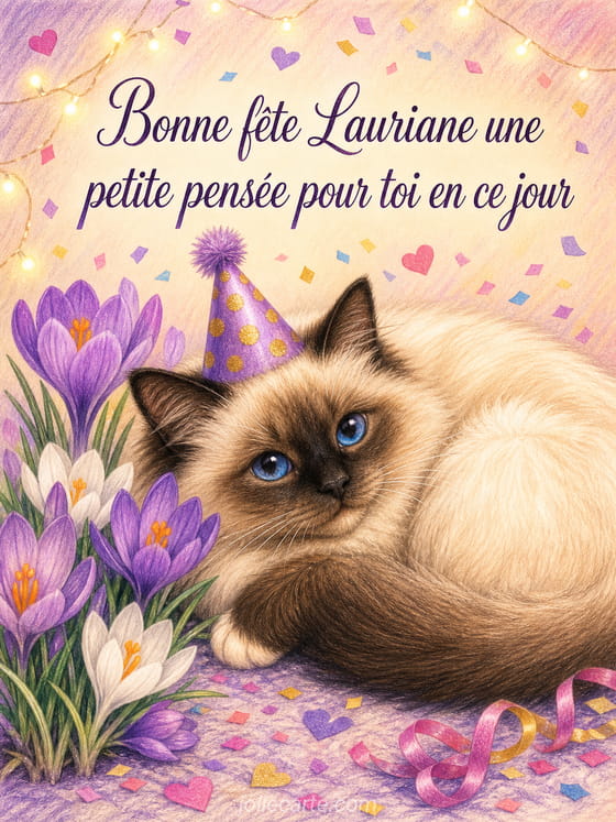Carte bonne fĂȘte Lauriane