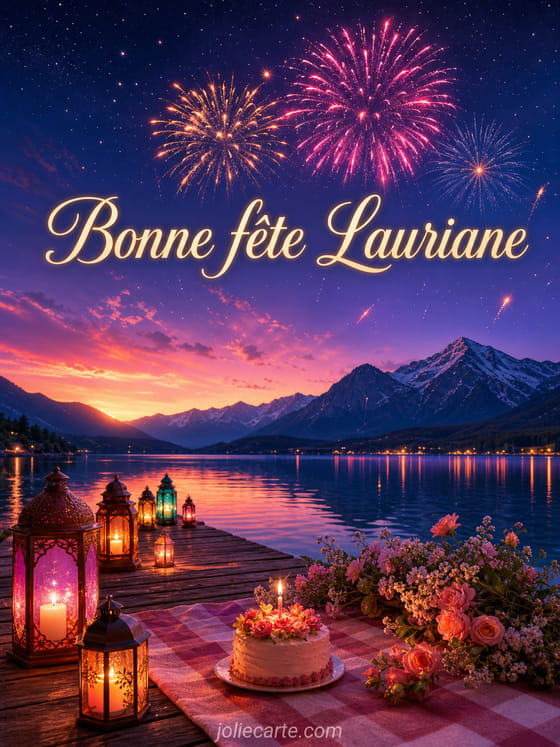 Carte bonne fĂȘte Lauriane