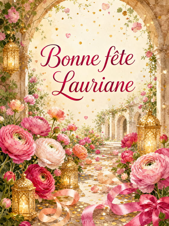 Carte bonne fĂȘte Lauriane
