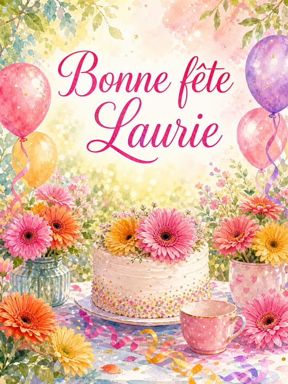 Carte bonne fĂȘte Laurie