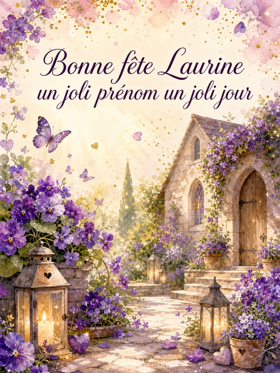 Carte bonne fĂȘte Laurine