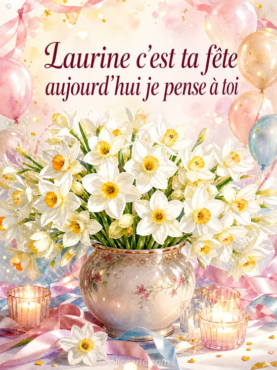 Carte bonne fĂȘte Laurine