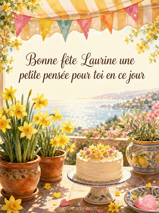 Carte bonne fĂȘte Laurine