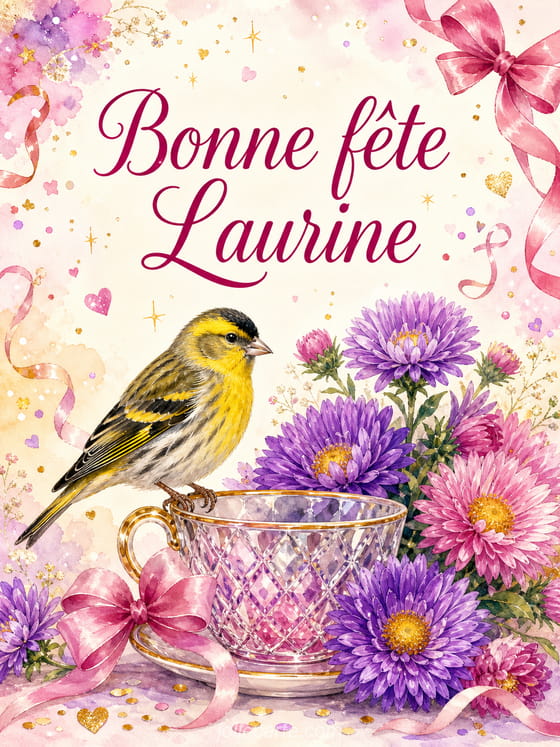Carte bonne fĂȘte Laurine