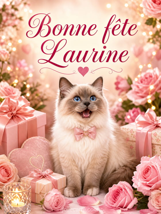 Carte bonne fĂȘte Laurine