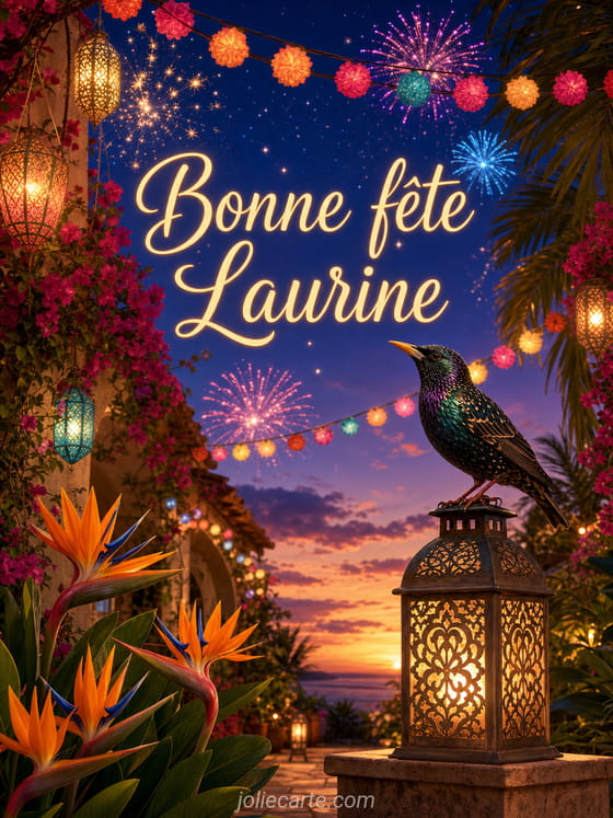 Carte bonne fĂȘte Laurine