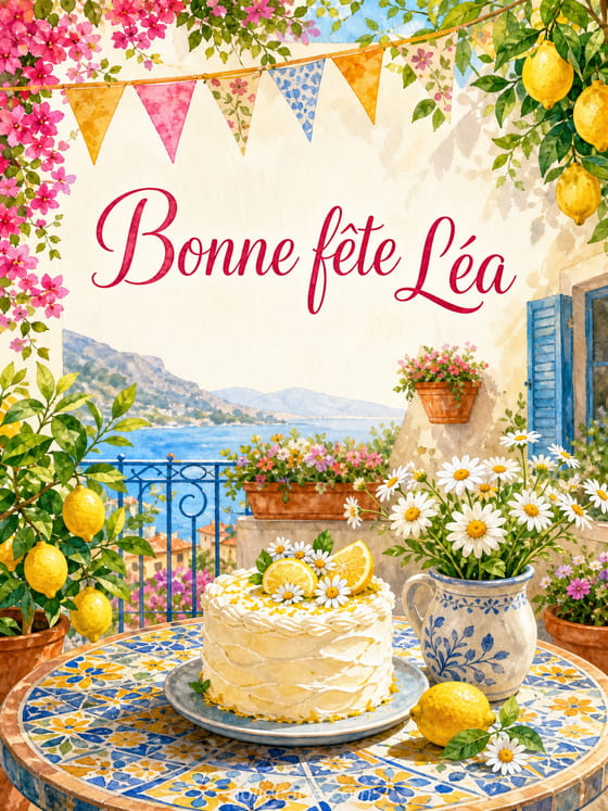 Carte bonne fête Léa