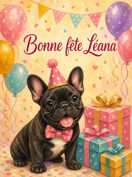 Carte bonne fête Léana