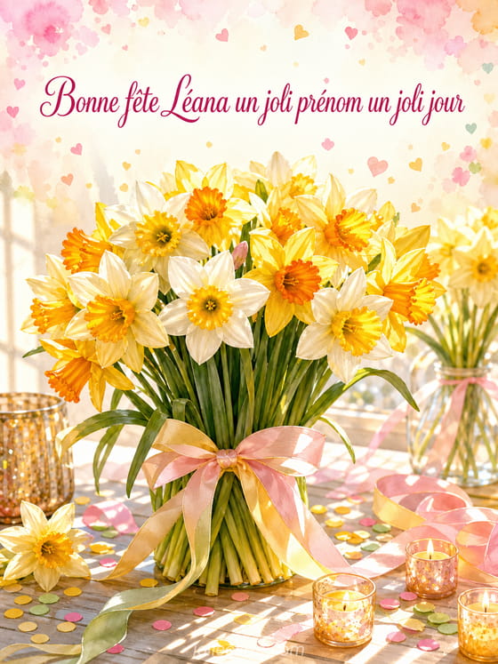 Carte bonne fête Léana